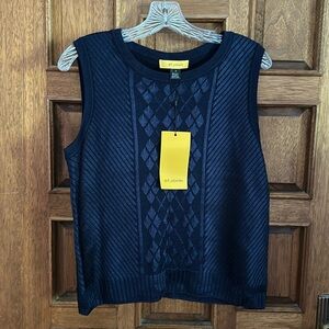 NWT St. John size medium blue knit tank shell top